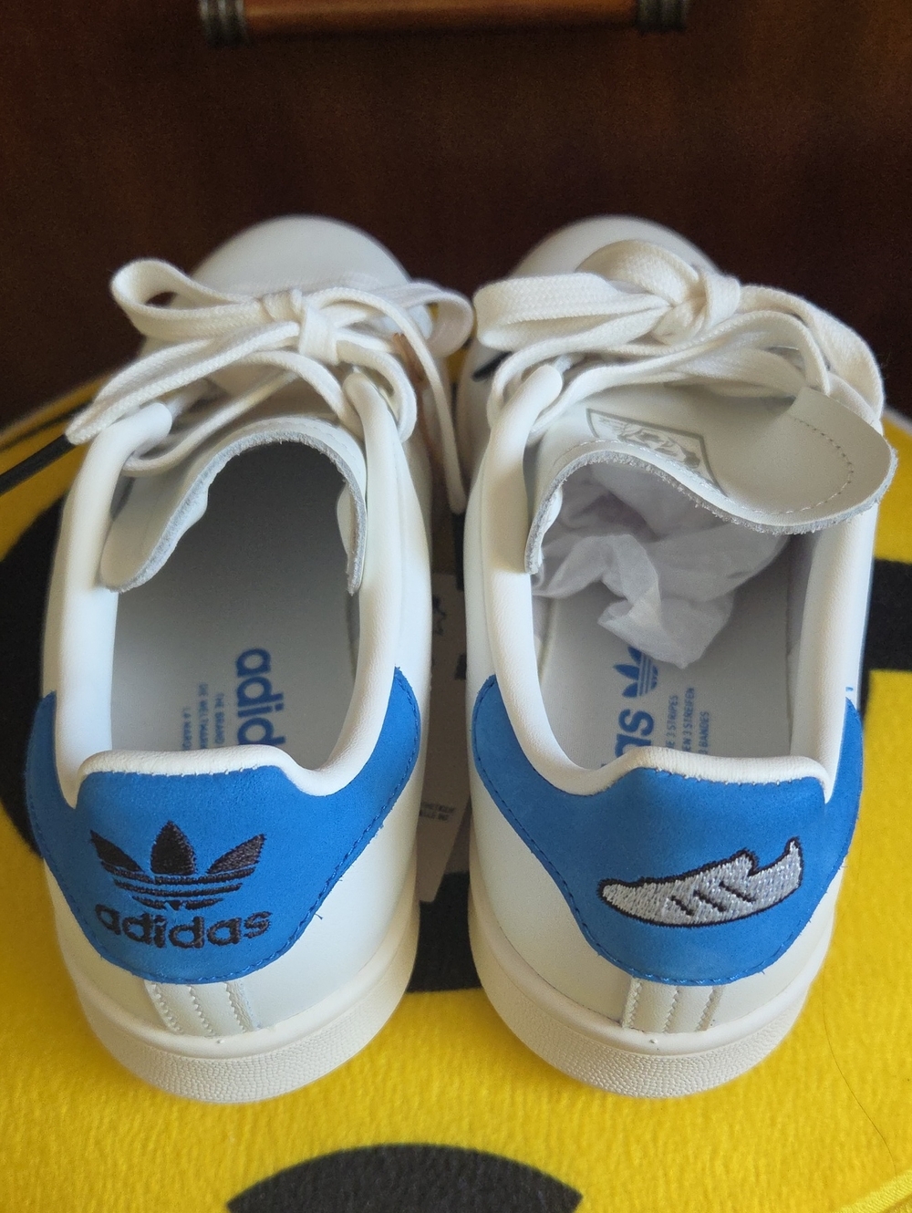 New Adidas Stan Smith White-Blue Bird Sneakers